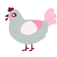 (unnamed), a silver and rose chicken