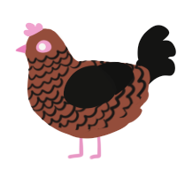 (unnamed), a russet and black chicken with a lace pattern