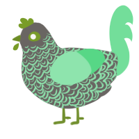 Harold, a grey and spring chicken with a double-lace pattern