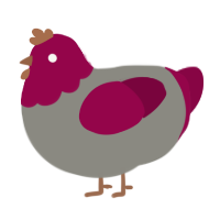 has a shirt, a ash and maroon chicken with a head pattern