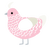 A rose and white chicken with a lace pattern