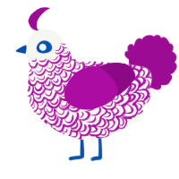 (unnamed), a white and plum chicken with a double-lace pattern