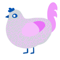 (unnamed), a mist and lavender chicken with a double-lace pattern