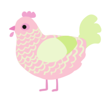 Glinda, a rose and apple chicken with a lace pattern