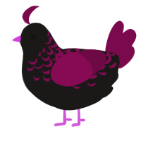 impending doom, a sable and wine chicken with a half-lace pattern