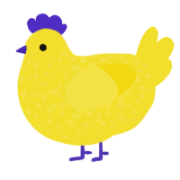 Banana Bread, a yellow chicken with a speckle pattern