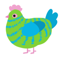 (unnamed), a grass and cerulean chicken with a bar pattern