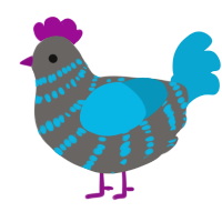 (unnamed), a grey and cerulean chicken with a bar pattern