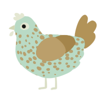 wind, a spring and ochre chicken with a speckle pattern