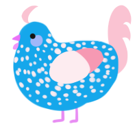 (unnamed), a sky and rose chicken with a speckle pattern