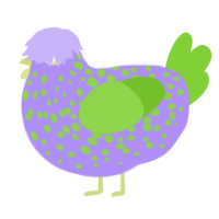 (unnamed), a lilac and grass chicken with a speckle pattern