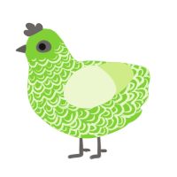 lemon lime, a grass and apple chicken with a double-lace pattern