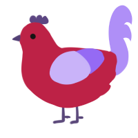 Marilyn, a crimson and lilac chicken