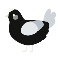 Vendetta, a black and mist chicken