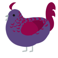 (unnamed), a overcast and maroon chicken with a half-lace pattern