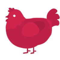 macaron, a crimson chicken with a head pattern