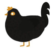 (unnamed), a sable and black chicken with a speckle pattern