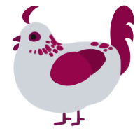 (unnamed), a mist and maroon chicken with a neck-speckle pattern