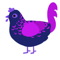 Lost at McDonalds, a navy and amethyst chicken with a half-lace pattern