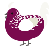 Merlot, a wine and white chicken with a half-lace pattern