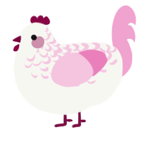 (unnamed), a white and pink chicken with a half-lace pattern