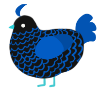 (unnamed), a black and ultramarine chicken with a lace pattern