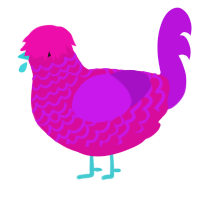 (unnamed), a fuchsia and amethyst chicken with a lace pattern