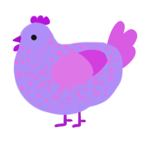 (unnamed), a lilac and orchid chicken with a speckle pattern