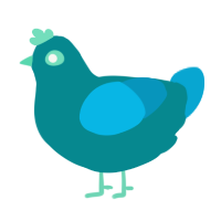 (unnamed), a teal and cerulean chicken