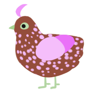 toxic mold spore, a russet and lavender chicken with a speckle pattern