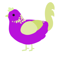 (unnamed), a amethyst and lemon chicken with a neck-speckle pattern