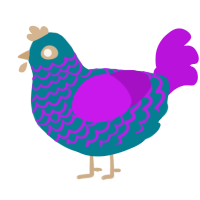 (unnamed), a sea and amethyst chicken with a lace pattern