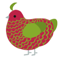 (unnamed), a crimson and chartreuse chicken with a speckle pattern