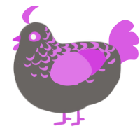 (unnamed), a grey and orchid chicken with a half-lace pattern