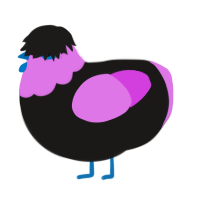 (unnamed), a sable and orchid chicken with a head pattern