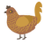 Marcus, a brown and gold chicken with a lace pattern