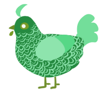 Emerald, a viridian and spring chicken with a double-lace pattern