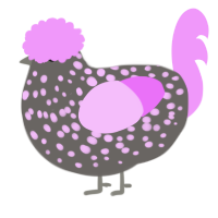 (unnamed), a grey and lavender chicken with a speckle pattern