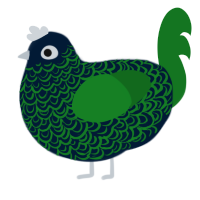 Peacock, a tumblr and leaf chicken with a double-lace pattern