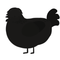 The Consumer, a sable and black chicken with a neck-speckle pattern