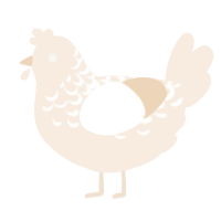 eggnog, a cream chicken with a half-lace pattern