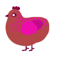 花乡, a red and fuchsia chicken with a half-lace pattern