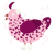 Dolce, a rose and wine chicken with a speckle pattern