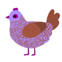 Old Reliable, a lilac and russet chicken with a double-lace pattern