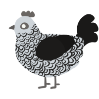 (unnamed), a mist and sable chicken with a double-lace pattern