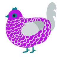 (unnamed), a amethyst and silver chicken with a lace pattern