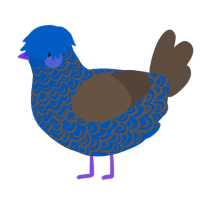 (unnamed), a ultramarine and bark chicken with a double-lace pattern