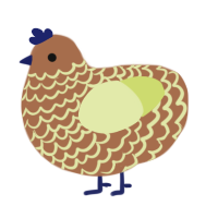 (unnamed), a brown and lemon chicken with a lace pattern