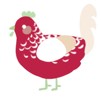 (unnamed), a crimson and cream chicken with a half-lace pattern