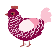 (unnamed), a maroon and rose chicken with a lace pattern